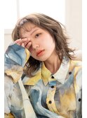 小顔外ハネミディアムアッシュ20代30代40代くびれミディ韓国ヘア