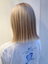 トレヘアー 京都 烏丸(tRe hair)&nbsp;切りっぱなしボブ/ミルクティーベージュ/ハイトーンベージュ