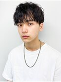 爽やかメンズ☆ビジネスショートマッシュ黒髪透明感カラー