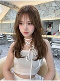 レイヤーカット韓国ヘアワンカールベージュカラー髪質改善