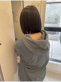 暗髪ツヤカラー×まとまる似合わせボブカット