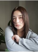 ミディアムロング顔周りレイヤーおくれ毛前髪万代新潟
