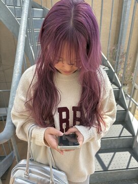 エムサロン 高崎あら町テラス店(emusalon) [茉雪]ブリーチ必須　青みピンク