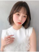 モテ髪前髪セミディうるツヤアプリコットオレンジくびれヘア