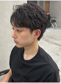 フェザーパーマ　メンズカット　フェザーショート　ニュアンス