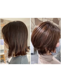 【鴨池】大人女性からの支持率◎髪のダメージを最小限に艶やかな仕上がりを。気になる白髪も自然なstyleに*