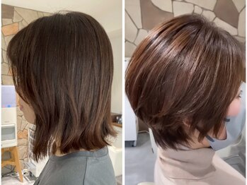 ムジカ(MUSICA)の写真/【鴨池】大人女性からの支持率◎髪のダメージを最小限に艶やかな仕上がりを。気になる白髪も自然なstyleに*