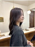 ラベンダーアッシュ/顔まわりカット/透明感カラー/恵比寿