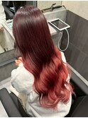 ピンクグラデーションカラー艶カラートリートメント似合わせ