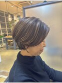 ハイライト×ショートボブ