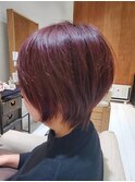 透明感ローズピンク/レイヤーカット/ショート