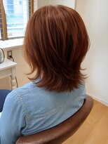 リッチ 横須賀中央店(Rich)&nbsp;オレンジブラウンカラー 暖色カラー ウルフカット 30代