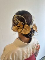 エール 生駒(aile Total Beauty Salon)&nbsp;振袖ヘアシニヨン×金箔水引上品