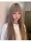 【初カラーにオススメ】ブリーチ1回ミルクティーベージュ