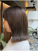外ハネボブ　ぱつっとボブ　透明感カラー　ボブ　カラー