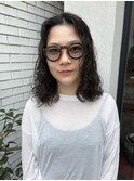 暗髪パーマ◎黒髪パーマ×ニュアンスパーマ×小顔カット