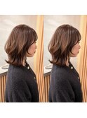 中川　前髪カット顔まわり似合わせ外ハネくびれレイヤーミディ