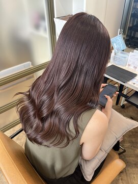 プラス ファースト ヘア(Plus 1st) 艶髪ブラウン×ほんのりピンクブラウン×艶髪ウェーブ