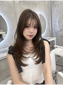 オリーブベージュ×韓国レイヤー