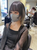 アソビセカンド 原宿(ASOBI 2nd) ダブルカラー/黒髪/ボブルフ/ネビージュ/原宿/前髪/ウルフカット