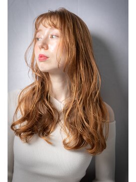 カバーヘアアンドスパ ブリス 浦和(COVER HAIR&SPA bliss) 透明感アプリコットオレンジ小顔フェミニンロングw浦和20代30代