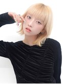 【La fith】ケアブリーチ×ホワイトブロンド×外ハネボブ