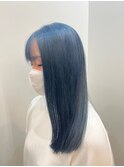 ダメージレスなブリーチカラーで作るブルーカラー