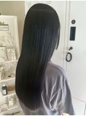 黒髪 髪質改善 ロングヘア 顔周りカット 髪質改善ストレート