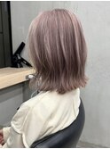 【GEEKS渋谷】くすみピンク/ピンクベージュ/レイヤーボブ/ウルフ