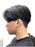 メンズセンターパートウルフセンターパートニュアンスパーマ襟足
