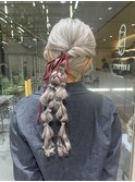 【平林鼓】お呼ばれヘアアレンジ！リボン×編みおろしで上品に！