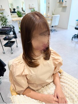 髪質改善カラー/透明感カラー/オリーブブラウン/レイヤーカット