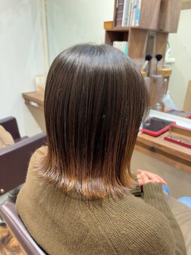 ぷつっと鎖骨ボブ×顔まわりカット