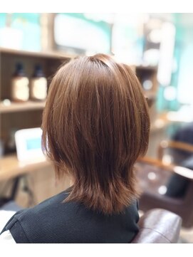 ヘアジーナ(Hair Jina) ミディアムレイヤー☆ブリーチなしカラー