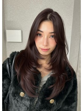 天神美容室 前田竜一レイヤーカットハッシュカットグレージュブラウン