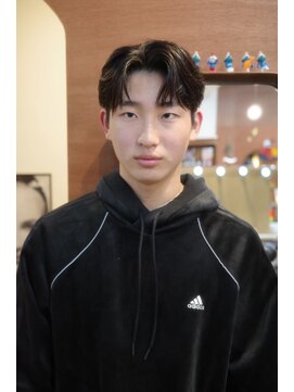 エディ(Edy) メンズセンターパートコンマバング刈り上げ韓国ヘア眉毛カット