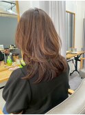 フェミニンロング似合わせカットレイヤーロングメルティカラー