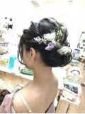 花嫁ドライフラワーアレンジ【ブライダルヘアアレンジ　立川】