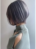 春の丸みショートグラボブ★透明感たっぷりグレージュカラー★