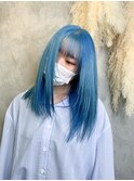 ■ライトブルー、インナーブルー 派手髪