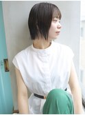 天神【BIRTH】外ハネボブ×ペールベージュ×ぶつ切りボブ