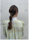 大人上品パーティアレンジ　ナチュナル黒髪ヘアスタイル