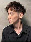 ツーブロック ツイストパーマ 眉毛カット 20代30代