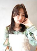 ミディアムレイヤー/韓国ヘア/レイヤーカット/顔周りレイヤー