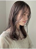 【大人可愛い】小顔カットブリーチなしベージュ酸性ストレート