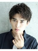 爽やかアップバングリバースパーマ