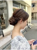 シニヨンアレンジ/大人アレンジ/アップスタイル/飾りなし