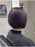 ラベンダーピンク/ショートボブ/ピンクバイオレット/表参道/原宿