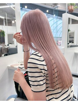 カシェル(cashel) ブリーチ2回　ピンクベージュ　ホワイトミルクティー