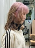 ピンク×ブラウンルーツカラー